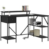  Stol s ladicama Crni hrast 120 x 79 x 86,5 cm Konstruirano drvo | shoptok.hr