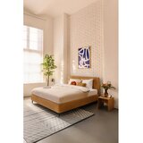 Bonami Selection Tapecirani bračni krevet s madracem/letvičastim okvirom 180x200 cm u boji senfa Noira Slim - | shoptok.hr