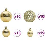 vidaXL Umjetna predsvetljena božićna jelka s kompletom kroglica Zelena | Shoptok.si