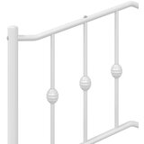 Metalni Kovinski posteljni okvir z vzglavjem in vznožjem bel 183x213 cm | Shoptok.si