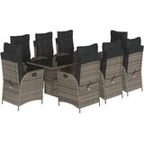 vidaXL 9-dijelni vrtni blagovaonski set sivi od poliratana | shoptok.hr