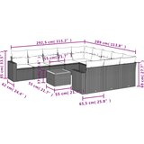  12-dijelni set vrtnih sofa od poliratana s jastucima crni | shoptok.hr
