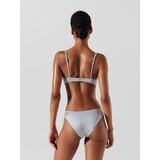 Karl Lagerfeld Bikini zgornji del ' Dna Shiny Rib Bandeau ' srebrno-siva | Shoptok.si