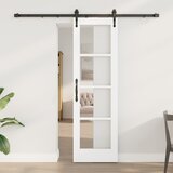 vidaXL drsna vrata s kompletom za opremo bela 61x198.5 cm masivni les bor, notranja vrata s steklom 'ORKDAL'bela 61x198.5x4 cm Cene