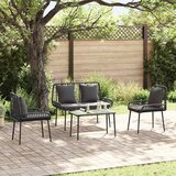 vidaXL Vrtni set za objed 3 pcs Crna, Antracit 109 x 63 x 83 cm Cijene