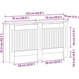  Pokrivač radijatora Dimljeni hrast 152 x 19 x 81,5 cm | shoptok.hr
