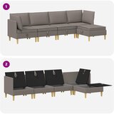  Set namještaja za dnevni boravak 5 pcs Sivosmeđa Tkanina | shoptok.hr