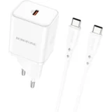 USB punjač sa kablom 1m Type-C to Type-C BN6 PD20W Type-C set white