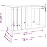  Kućica za pse bijela 90 x 60 x 67 cm od masivne borovine | shoptok.hr