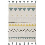 Lorena Canals Preproga iz bombaža Azteca Natural Vintage Blue - 140x200 cm | Shoptok.si
