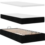  Otomanski okvir kreveta s madraca crni 90x190cm od tkanine | Eponuda.com