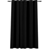 Furnova Zatemnitvena zavesa z obročki videz platna črna 290x245 cm, (21918378) | Shoptok.si