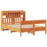 Knjižna postelja brez vzmetnice vošč. rjava 135x190 cm borovina, (21653607) | Shoptok.si