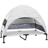 vidaXL Dvignjena pasja postelja Srebrno siva 127 x 81 x 108 cm, (5000121683) | Shoptok.si