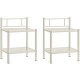 Maison Chic Dvo delni komplet Nočne omarice - Nočne mize bela in prozorna kovina in steklo, (21689181) | Shoptok.si