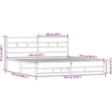 Metalni okvir kreveta bez madraca boja hrasta sonome 183x213 cm | shoptok.hr