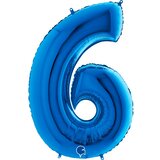  balon broj 6 plavi sa helijumom Cene