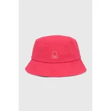 United Colors Of Benetton Otroški bombažni klobuk roza barva