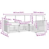  Setovi sofa 4 pcs Bijela i bež 187,5 x 128,5 x 73 cm Poliester | Eponuda.com