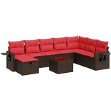  9-dijelni set vrtnih sofa s jastucima poliratan smeđi | shoptok.hr