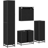  Set namještaja za kupaonicu 4 pcs Crni hrast 65 x 33 x 60 cm | shoptok.hr