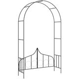  Vrtni luk s vratima crni 138 x 40 x 238 cm željezni | shoptok.hr