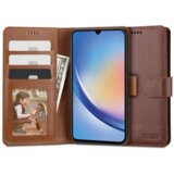 Onasi Wallet denarnica usnjena preklopna torbica Samsung Galaxy A14 - rjava Cene