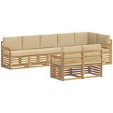  Set vanjskih sofa 8 pcs Bijela i bež 306 x 128,5 x 73 cm | shoptok.hr
