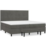 The Living Store Box spring postelja z vzmetnico temno siva 200x200 cm žamet - Box Spring Postelja, (21493488) | Shoptok.si