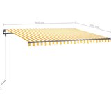  Tenda na ručno uvlačenje s LED svjetlima 400x300 cm žuto-bijela | shoptok.hr