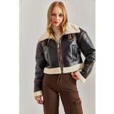 Bianco Lucci Women's Collar Belted Laminated Jacket | Eponuda.ba