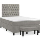 Box spring krevet s madracem svjetlosivi 120x200 cm baršunasti | shoptok.hr