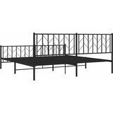  Metalni okvir kreveta uzglavlje i podnožje crni 193x203 cm | shoptok.hr