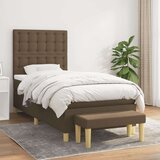  Krevet s oprugama i madracem tamnosmeđi 100 x 200 cm od tkanine | shoptok.hr