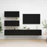 The Living Store Komplet TV omaric 4-delni črna inženirski les - Komplet TV Omaric, (21374466) Cene
