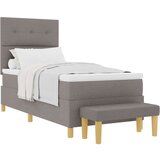 Box Postelja s podlogo z vzmetnico in klopjo Taupe 90x200 cm Tkanina, (22049542) | Shoptok.si