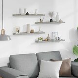  Zidne police 4 kom siva boja betona 60 x 9 x 3 cm | shoptok.hr