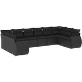  10-dijelni set vrtnih sofa s jastucima crni od poliratana Crna 71 x 62 x 69 cm | Shoptok.si
