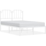  The Living Store Kovinski posteljni okvir z vzglavjem bel 120x200 cm - Posteljni Okvir, (21527707) | Shoptok.si