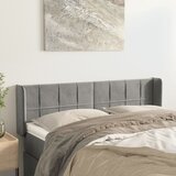  Uzglavlje s ušima svjetlosivo 147x16x78/88 cm baršunasto | shoptok.hr