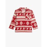 Koton Christmas Theme Pajama Top Printed Long Sleeve Cotton Cene