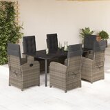 vidaXL 7-dijelni vrtni blagovaonski set sivi od poliratana | shoptok.hr