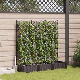 vidaXL Vrtni Plantažnik s Trellisom 3 kosa Rjava 120x40x125,5 cm, (22010873) Cene