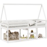  Visoki krevet s krovom bijeli 90 x 200 cm od masivne borovine | Eponuda.com