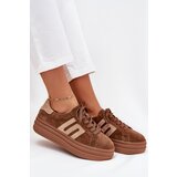 Boto Women Sneakers On Platform Made Of Natural Suede Camel Eldira | Shoptok.si