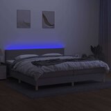  Box spring postelja z vzmetnico LED sv. siva 200x200 cm blago, (20789241) | Shoptok.si