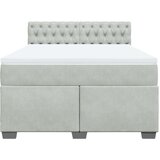 vidaXL Krevet s oprugama i madracem svjetlosivi 160x200 cm baršunasti | shoptok.hr