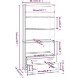  Visoka omara HAMAR trdna borovina siva, (20656498) | Shoptok.si