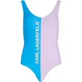 Karl Lagerfeld Jednodijelni kupaći kostim plava / lavanda / bijela
