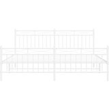 Metalni okvir kreveta uzglavlje i podnožje bijeli 183x213 cm | shoptok.hr